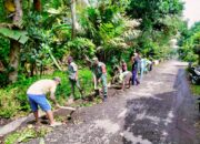 Babinsa Kebonsari Bersama Warga Kerja Bakti Pembersihan Jalan Dusun