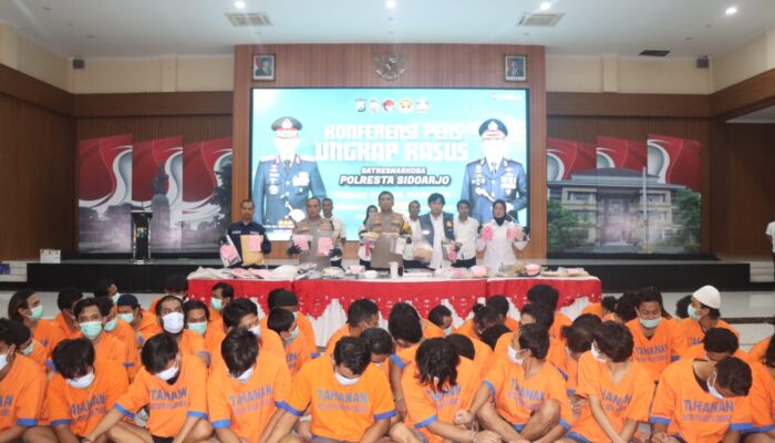 110 Kasus Narkoba Berhasil Diungkap Polresta Sidoarjo, Ratusan Tersangka Berhasil Diamankan