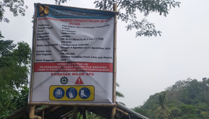 Proyek P3-TGAI Ratusan Juta di Lembengan Jember Diduga Dikondisikan oleh Konsorsium