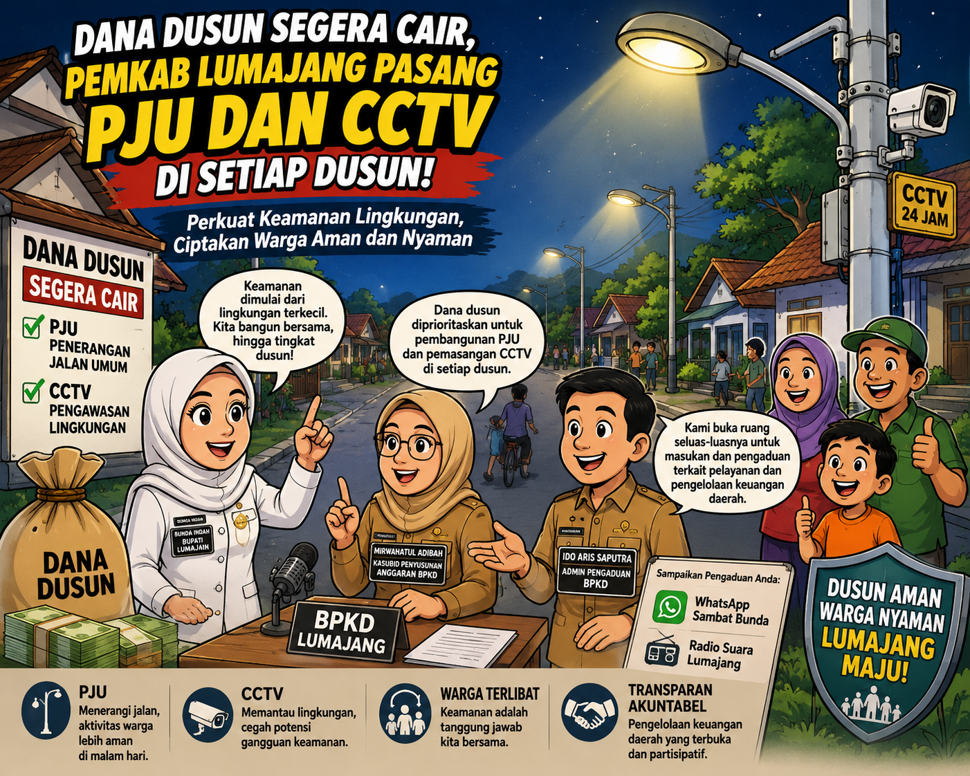 Dana Dusun Segera Cair, Lumajang Genjot PJU dan CCTV demi Keamanan Warga