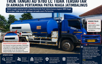 Disita dalam Kasus Dugaan BBM Ilegal di Jember, Truk Tangki Tak Terdaftar di Armada Pertamina Jatimbalinus