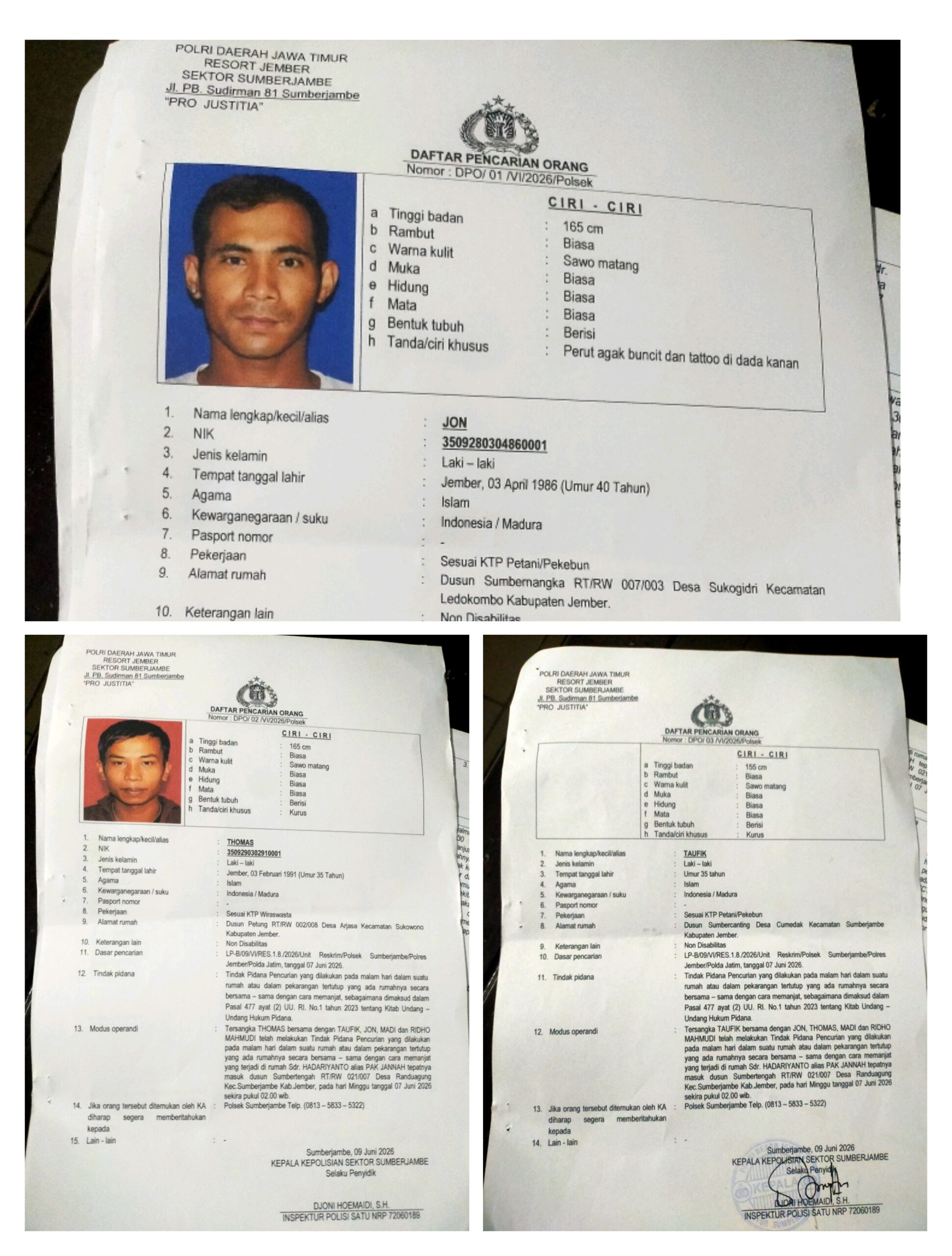 Pencurian Kopi Terungkap, Polsek Sumberjambe Amankan Dua Pelaku dan Terbitkan Tiga DPO