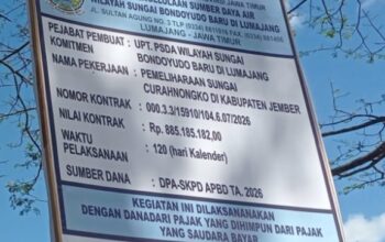 UPT PSDA Bondoyudo Baru Kerjakan Pemeliharaan Sungai Curahnongko, Anggaran Capai Rp885 Juta
