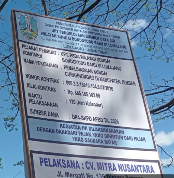 UPT PSDA Bondoyudo Baru Kerjakan Pemeliharaan Sungai Curahnongko, Anggaran Capai Rp885 Juta