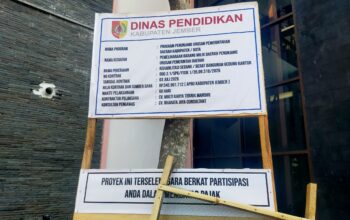 Dinas Pendidikan Jember Rehab Gedung Kantor Rp345,9 Juta, Proyek Ditarget Rampung dalam 60 Hari