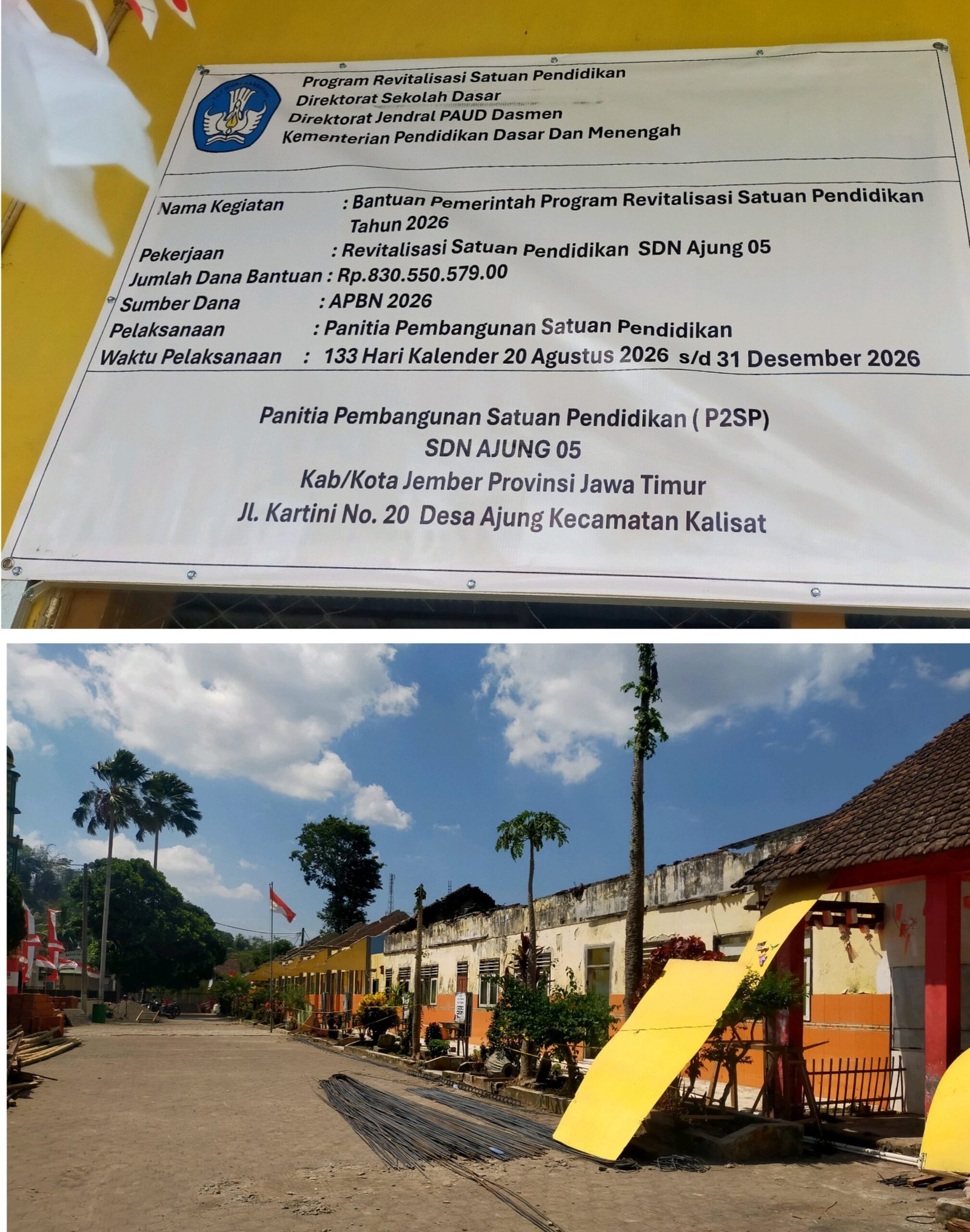 Harga Riil Material di toko Tak Sesuai Perencanaan, Revitalisasi SDN Ajung 05 Rp830 Juta Berpotensi Kesulitan LPJ